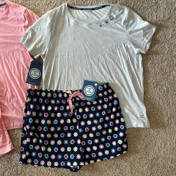 Life Is Good 4 Piece Pajama Sleep Set Women’s Large NWT - Picture 3 of 5